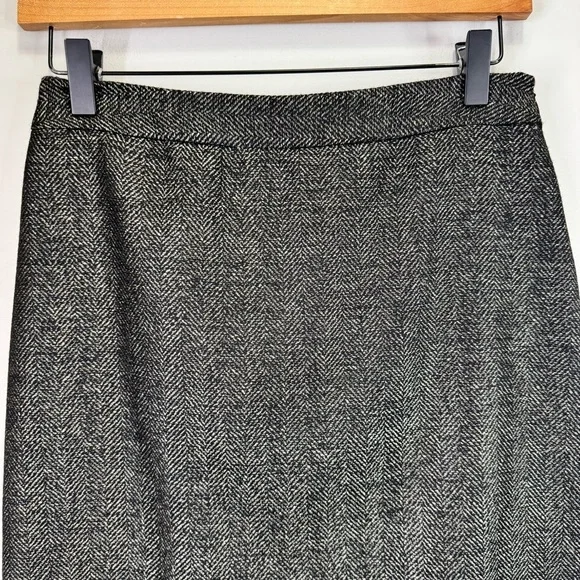Valentino Roma Grey Wool Pleated Pencil Skirt Size 42/6 - Picture 5 of 16